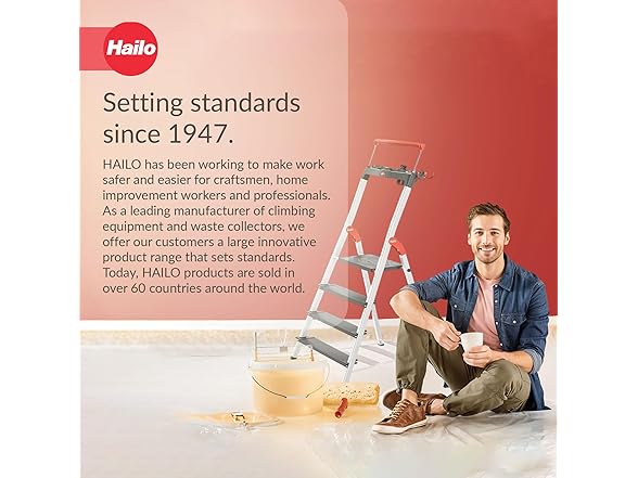 Hailo L100 Topline 4-Step Aluminum Step Ladder
