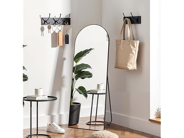 Simple Deluxe Arched Black Mirror