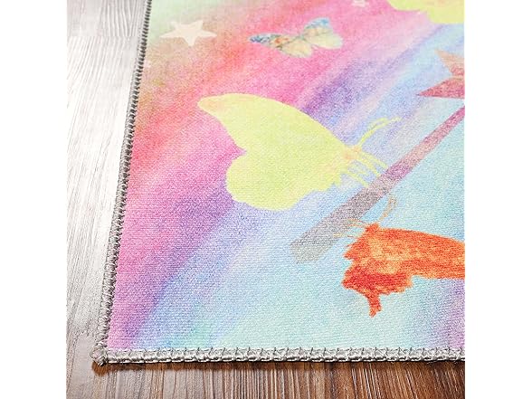 Superior 2'x3' Butterfly Non-Slip Kids Rug