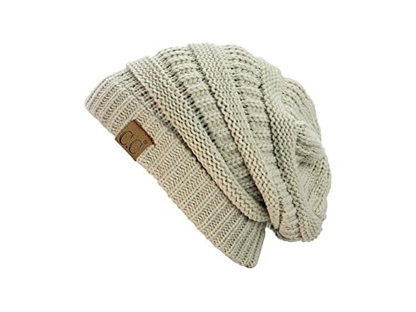 C.C (OS) Trendy Chunky Soft Stretch Skully Beige