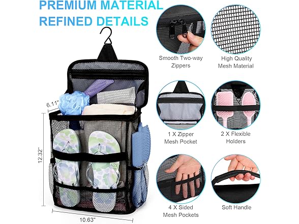 NOBLIGOAL Mesh Shower Caddy Bag