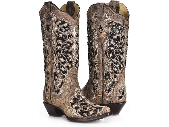 Corral Boots Women's Brown Black Floral