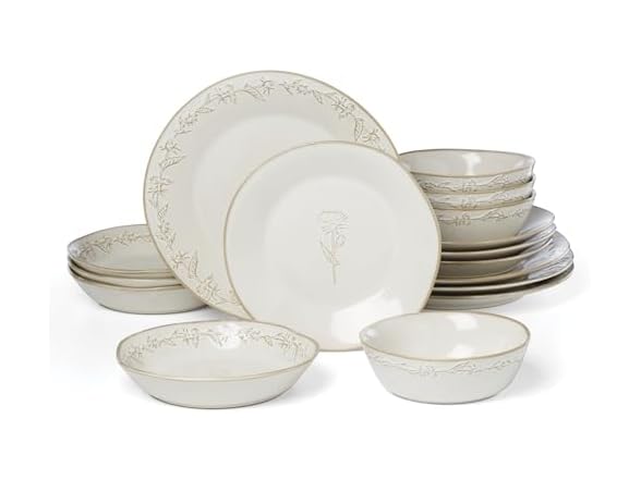 Lenox Dinnerware Set, Homespun 16-Piece Set (White, 16 Pieces)
