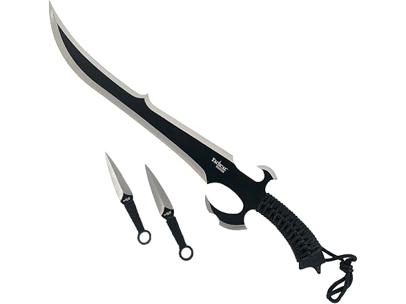 Tactical Master 27" Scimitar Style Black Tactical Fixed Blade Machete - Gallery 3