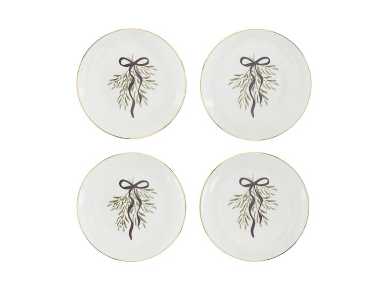 Appetizer Plates - Set of 4 Lilac Bow