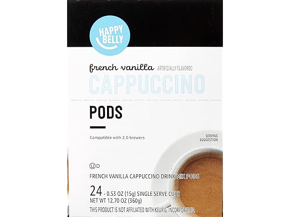 24CT Happy Belly Cappuccino Coffee Pods Light Roast