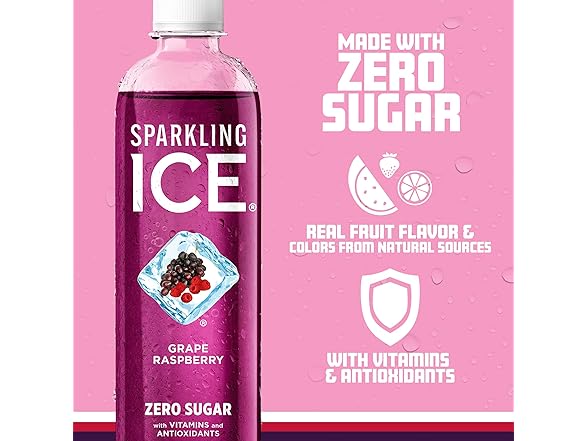 12PK Sparkling Ice, Grape Raspberry Sparkling Water
