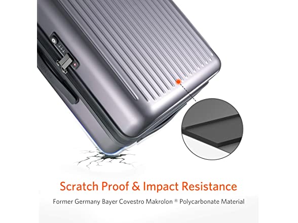 NINETYGO P21120Z1 20inch Carry On Luggage 22x14x9 Gray (Open Box)