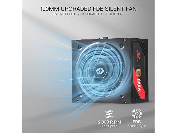 Redragon RED-PSU850-NBBK RGMS-850W PRO Power Supply,Bla