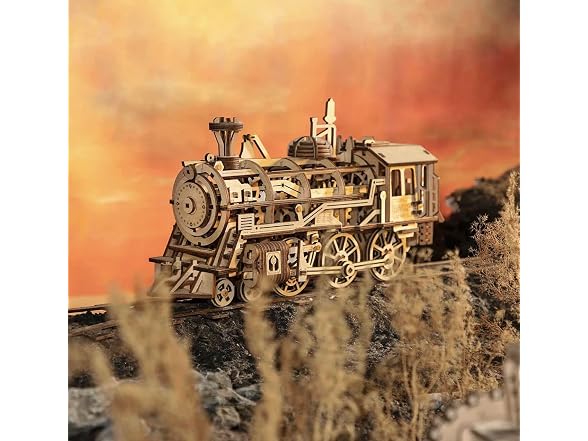 ROKR Locomotive Mechanical Wooden Gear 3D
