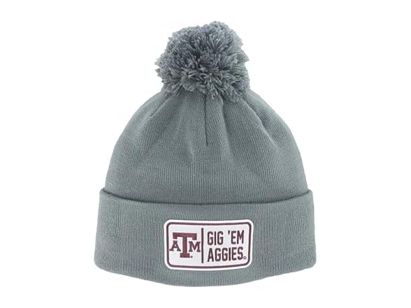 AGGIES Pom Beanie Patch Defer Gray