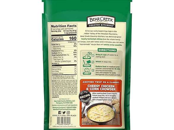 Bear Creek Soup Mix, Cheddar Potato, 11.5 Ounce