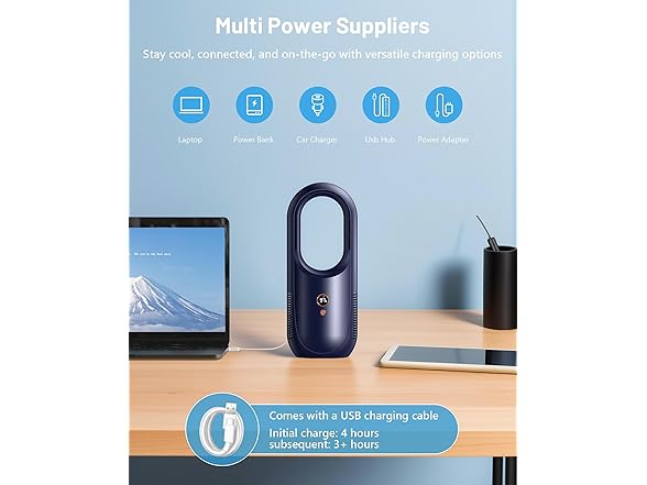 RELEXNOW 13.8-in Bladeless Desk Fan