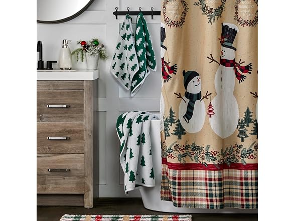 Winter Holiday Trees 100% Cotton Premium 4-Pc Towel Set