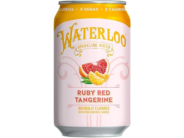 12PK Waterloo Sparkling Water, Ruby Red Tangerine