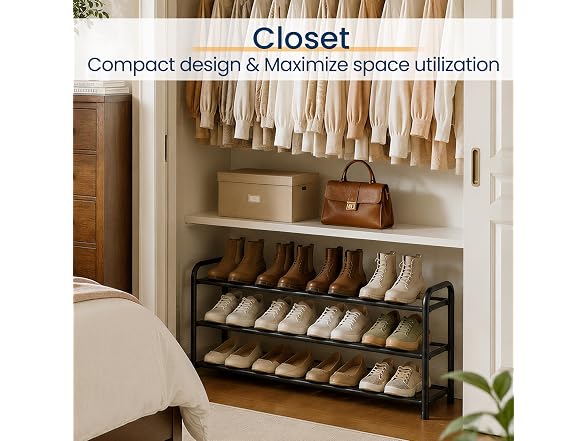 ENJOYBASICS 3 Tier Expandable Shoe Rack - Gallery 3