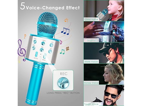 KIDWILL Wireless Bluetooth Karaoke Microphone