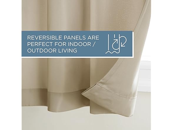 Cabana Taupe In/Outdoor Curtain 2Pk, 54"x108"