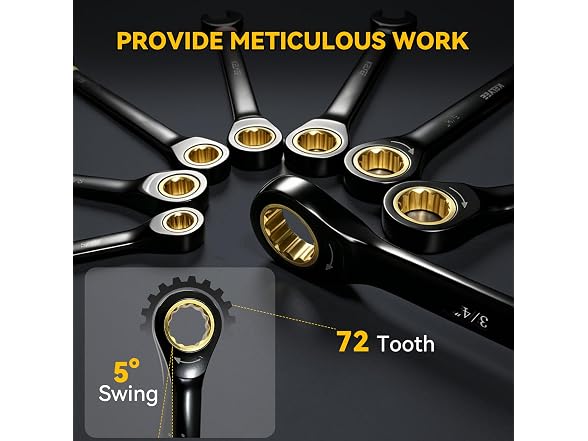 kelyee 9-Piece Ratchet Wrenches Set