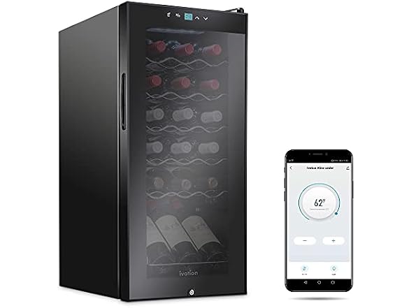Ivation 18 Bottle Compressor Wine Cooler Refrigerator with Wi-Fi Smart App