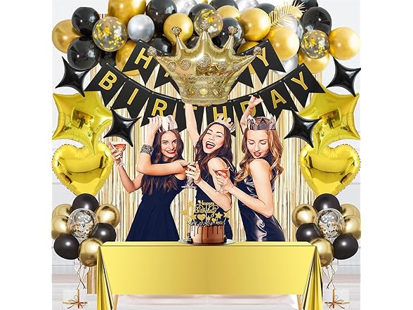 JiaYJinX Black and Gold Birthday Party 