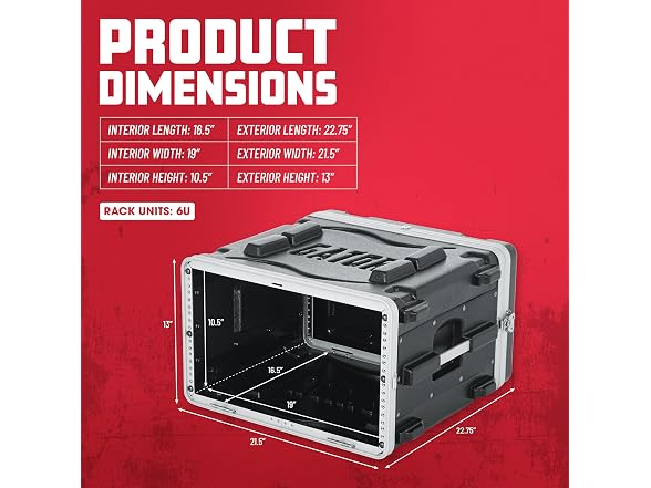 Gator Cases Lightweight Molded 6U Rack