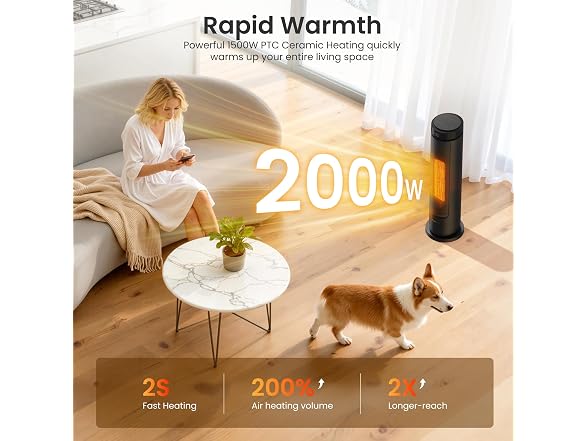 FLANUR 1500W Space Heater Black