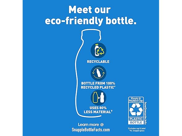 12PK Snapple Zero Sugar Peach Tea, 16 fl oz recycled