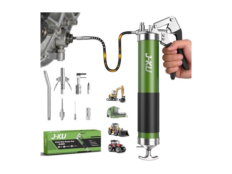 J-KU 14oz Manual Pistol Grip Grease Gun