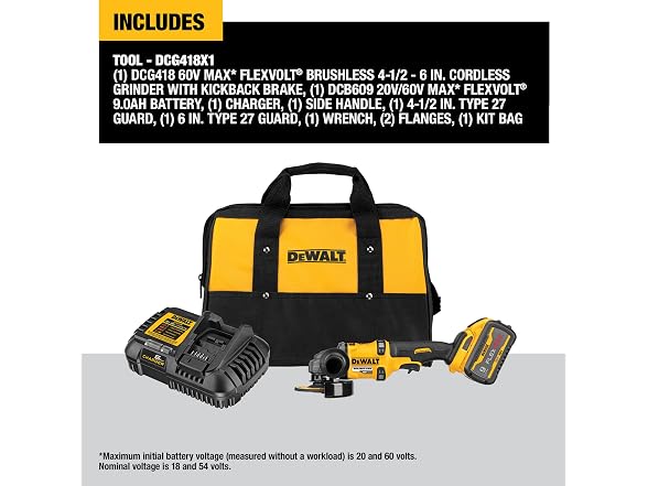 DEWALT DCG418X1 FLEXVOLT 60V MAX* Angle Grinder Kit