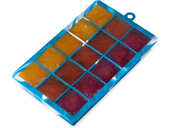 Host Ice Cube Tray with Lid Blue Marble