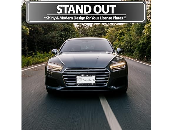 Zone Tech GA0071 Shiny Bling License Plate Frame 2 pk bling