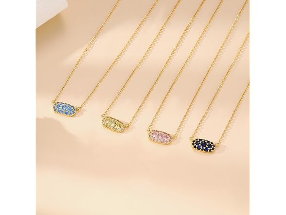 ANOBLEJRY Birthstone Necklace Sapphire