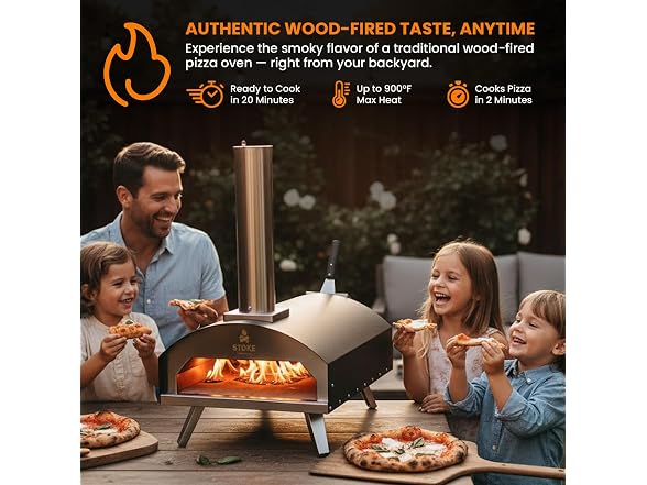 Stoke 13" Wood Pizza Oven W/ Gas Burner