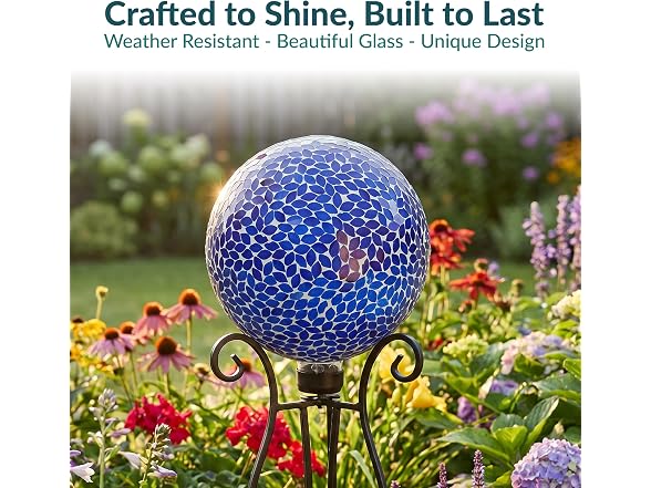 Sunnydaze 10" Lavender Crackled Glass Globe