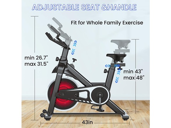 NAYSAYE Exercise Bike, Adjustable