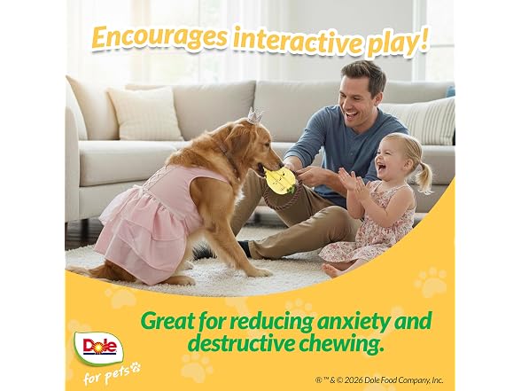 Dole for Pets Dog Rope Toy with Squeakers, Banana
