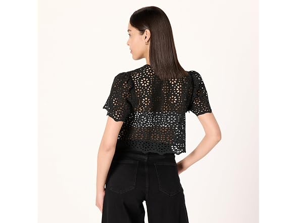 The Drop Women’s Doca Lace Tie Front Top