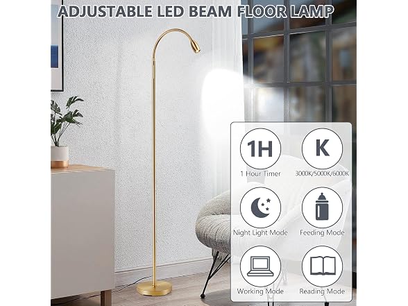 Antique Brass Reading Floor Lamp
