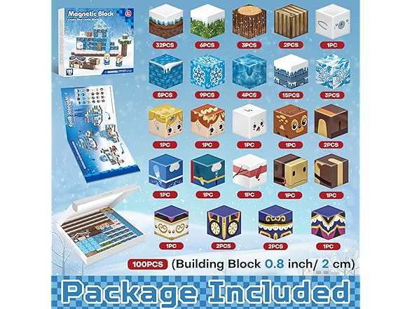 100PCS Magnetic Blocks