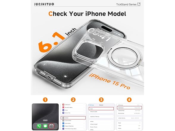 JUESHITUO for iPhone 15 Pro Case