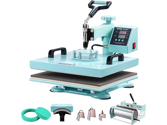 VEVOR 15x15 Heat Press: 8-in-1 Combo for