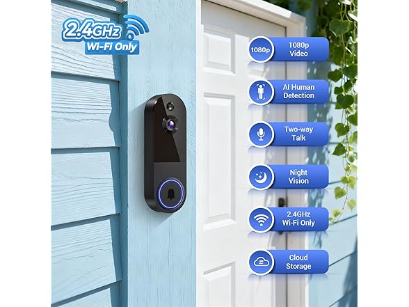 NodeGlow Wireless Video Doorbell Camera