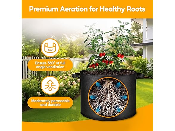 Simple Deluxe Grow Bags 5 Gallon 10 Pack