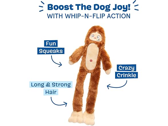 BarkBox Hairy Henderson Dog Toy | Bigfoot Plush
