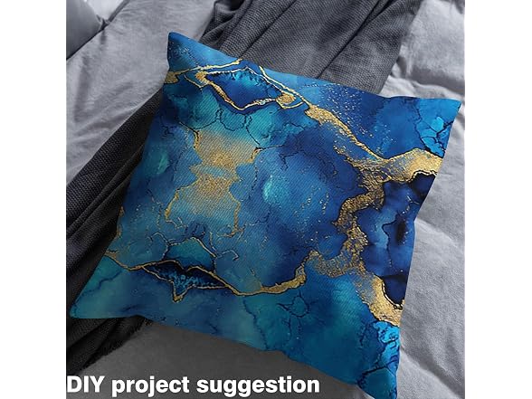 Erosebridal Blue Gold Upholstery Fabric, Marble