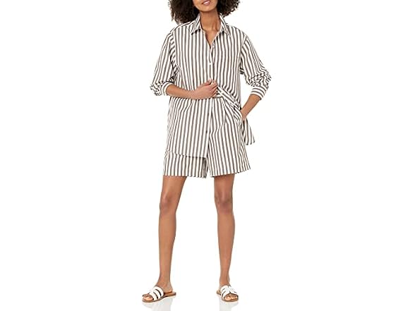 The Drop Kendra Fit Long Shirt, Coffee