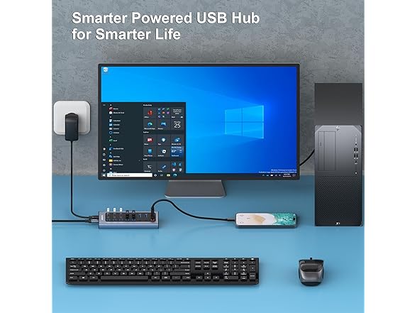 BENFEI 8-Port USB Hub w/Power