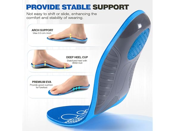 AnnyAm Arch Support Inserts for Plantar Fasciitis