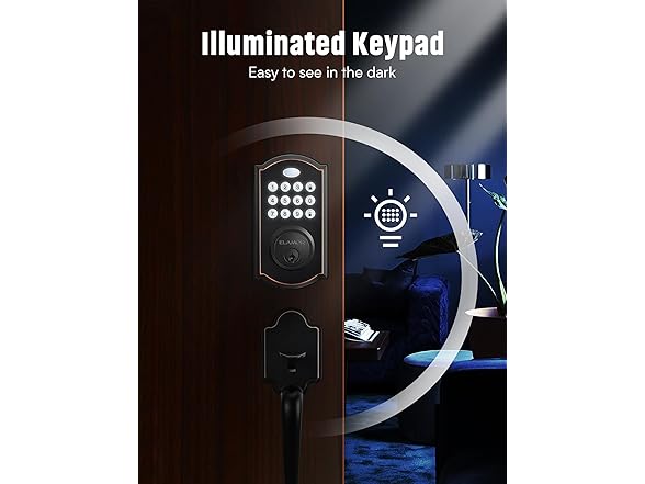 ELAMOR M19 SET ORB Keyless Lock Set w/Handle Oil 